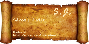 Sárosy Judit névjegykártya